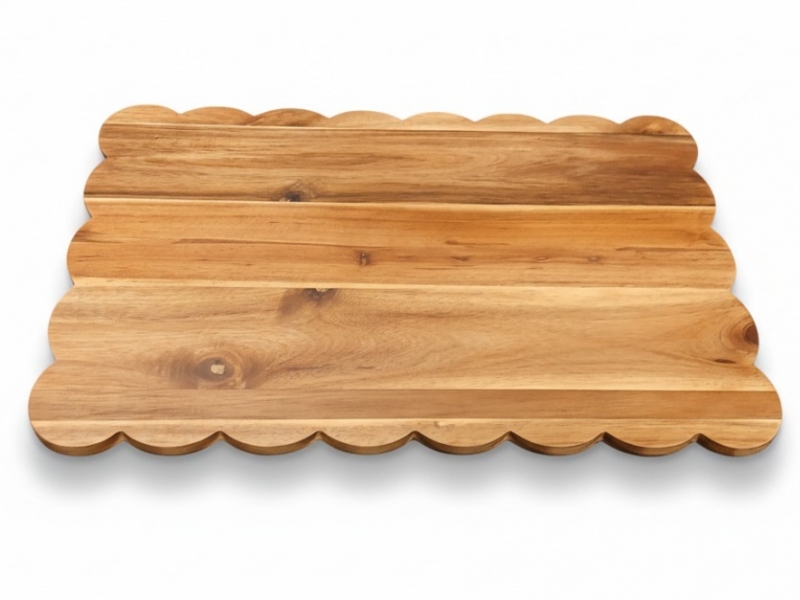 Premium acacia wood scallop placemat